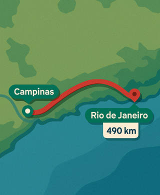 Exemplo de cálculo de distância entre dois endereços