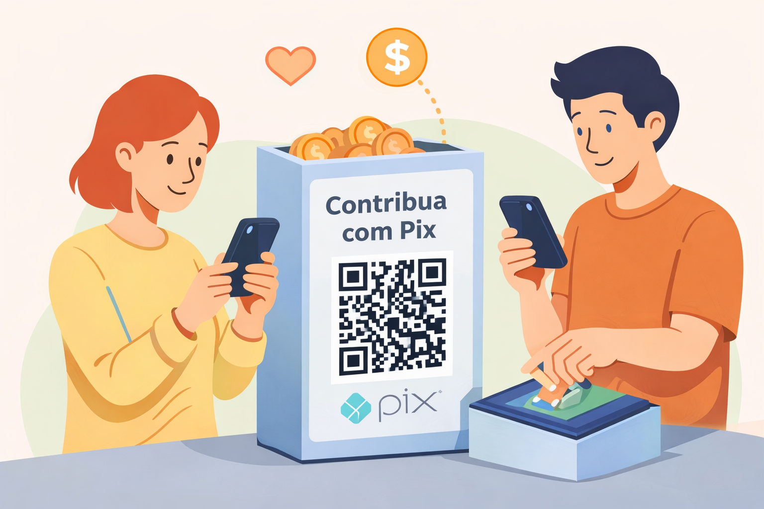 QR Code Pix sem valor para doações e contribuições