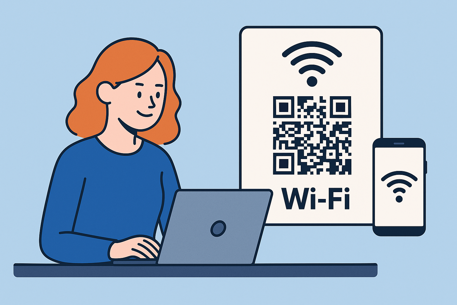 Cartão com QR Code para acesso rápido ao Wi-Fi